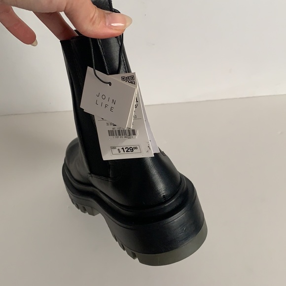 Zara Leather Lug Sole Ankle Boots - Picture 6 of 12